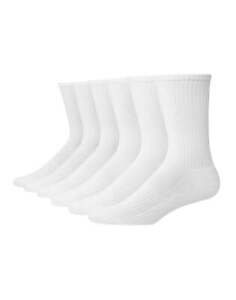 Hanes Big & Tall Crew Socks 6-Pack Mens Performance Cushioned Arch Support 12-14