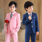 4pcs Kids Boys Gentleman Wedding Birthday Party Coat+Pants+Blouse+Necktie Outfit