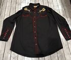 Scully Men’s Roses Western Pearl Snap Cowboy Rodeo Shirt Size XXL