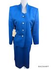 🔥🔥NWT HENRY LEE Womens 2PC Skirt Jacket Suit Set Blue Size 10 All Lined