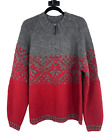 J Crew Vintage Sweater XL 100% Wool Hand Knit Christmas Snowflake Crew Neck Chun