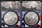 2021 (W) Type 1 & Type 2 Silver Eagle 2 Coin Set! ANACS graded MS 70! sku 02382