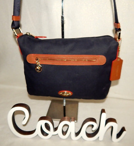 Coach Handbag Purse Bag Sawyer F37239 Black Luggage Twill Demin Tote Crossbody