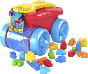 MEGA BLOKS Fisher-Price Blue Block Scooping Wagon Building Toy (21 Pieces)