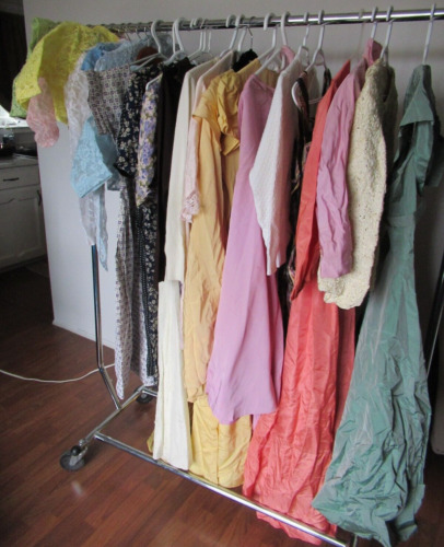 Vtg Clothing Lot of 25 Pieces Dresses Blouses Sweaters Skirt Sold As Is 30's 40s