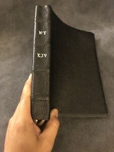 Monochrome Bible Black Genuine Leather New Testament King James Version KJV