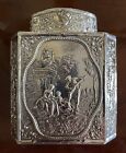 Sterling Silver Repousse Tea Caddy 8 Sided Picnic Scenes