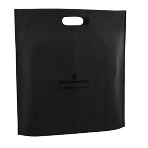 200 Count Bulk Wholesale Lot Black Blank Eco-friendly 80gm Non-woven Tote Bag