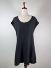 Prairie Underground Mini Dress/A Line Blouse Medium Silk Hemp Cotton Blend Black