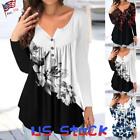 Womens Floral Tunic Tops Blouse Pullover Ladies Long Sleeve Casual Loose T-Shirt