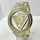 GUESS Women's Gold Stainless Steel Crystals Transparent Dial 42mm Watch U0542L2