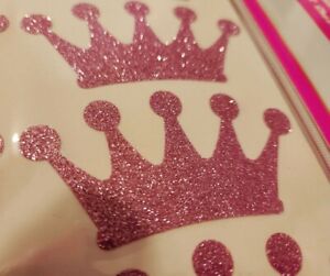 Baby Shower Crown Stickers | Glitter Pink 2
