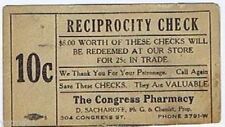 Vintage The Congress Pharmacy- Reciprocity Premium Checks