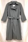 London Fog Trench Coat Double-Breasted Classic Olive Green Women   Size 8 Pet
