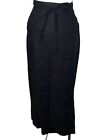 Linen Maxi Pencil Skirt Black Zipper Closure Retro Size 30 Waist Made In France