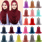 Chiffon Hijab Islamic Women Long Scarf Wrap Shawl Muslim Turban Stole Headscarf