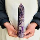 New Listing856G Natural Dream Amethyst Crystal Column Wand Obelisk Point Reiki Healing