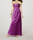 Alfred Angelo-Violet Purple-Junio 12J Satin Strapless Gown Bridemaid Long Dress