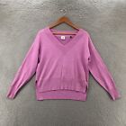 Cabi Long Sleeve Sweater Tops Womens XS Purple V Neck Pull Over Knitted Casual