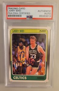 Larry Bird Signed 88-89 Fleer Card #9 PSA/DNA Boston Celtics Basketball Auto