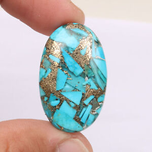 Blue Copper Turquoise 23.55 Ct. Natural Oval Cabochon Loose Gemstone