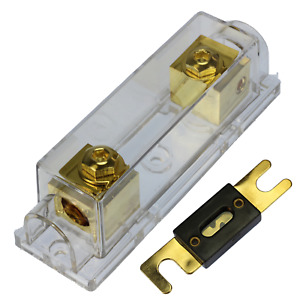 Gold Plated ANL Fuse Holder Voodoo 2/0 1/0 0 gauge AWG with ANL Fuse U pick size