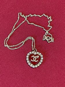 Chanel Vintage CC Heart Charm Necklace, Upcycled