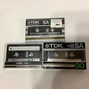 Lot of 3 Vintage 1982 TDK SA90 Cassette Tape High Resolution