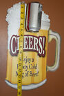 Gift For Dad Huge Metal Beer Sign, Enjoy A Frosty Mug of Cold Beer, 15 1/2