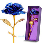 Real Rose 24K Gold Dipped Everlasting Long Stem Real Rose Flower Best Gift
