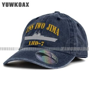 USS IWO JIMA LHD-7 Navy Baseball Cap Unisex Dad Hat Adjustable Denim Hat for Men
