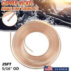 1PCS Steel Zinc Copper Nickel Brake Line Tubing Kit 5/16 in OD 25 Ft Coil Roll