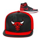Mitchell & Ness Chicago Bulls Snapback Hat Cap For Jordan 1 Retro Bred 