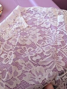 White Vintage Lace Wedding Table Runner Wedding  Boho Style Tablecloth Decor