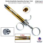 Golden Barrel 1.8ml Syringe for Dental Self Aspirating Anesthesia Dentistry Tool