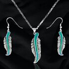 Montana Silversmiths Turquoise Opal Feather Jewelry Set NEW! Retail $110