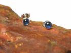 Round Blue KYANITE  Sterling Silver 925 Gemstone Stud Earrings - 4 mm