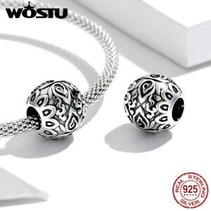 Wostu 925 Sterling Silver Charm Sitting Buddha Lotus Ball Bead DIY Bracelet Gift