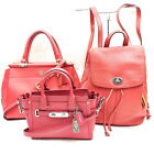 Coach BackPack Bag  Back Pack Shoulder Bag 3 set Reds Leather 3750878