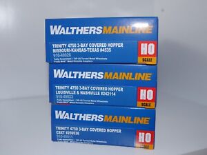 Walthers Mainline Ho Scale TRINITY 4750 3-BAY COVERED HOPPER - BRAND NEW