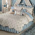 Blooming Treillage Jacquard Woven Floral Oversized Periwinkle Comforter Set