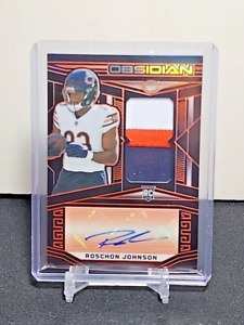 New Listing2023 Obsidian Roschon Johnson Orange Etch /49 Rookie Patch Auto RPA Bears