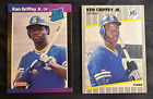 Ken Griffey Jr 1989 Rookie Card Lot Fleer #548 Donruss Rated RC #33 Mariners HOF