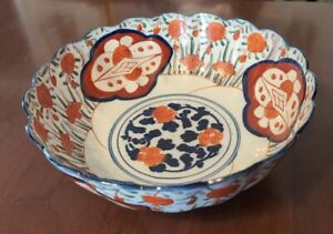 Antique Imari Punch Serving Bowl Japanese Porcelain HP