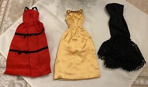 Vintage Unbranded Barbie Sized Doll Formals Clone Party Dress Lot Of 3 1960’s