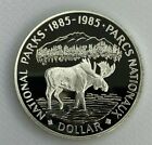 1985 CANADA NATIONAL PARKS CENTENNIAL PROOF SILVER DOLLAR COIN