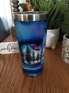 TERVIS EVERGREEN and NIGHT SKY BLUE TUMBLER CUP LID 20 OZ ^