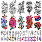 Jeefonna 40 Sheets Large Flowers Temporary Tattoos for Women Waterproof Fake ...