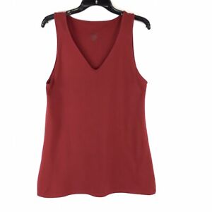 Torrid Top SIZE  1 Tunic Tank Stretch Knit V Neck Sleeveless Solid Rust Red 1X