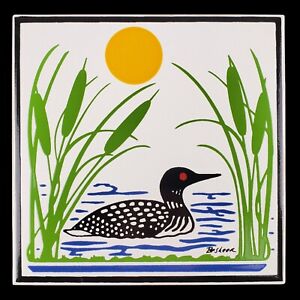 Besheer Wall Art Ceramic Tile Loon and Cattails WL-5 Bedford New Hampshire USA